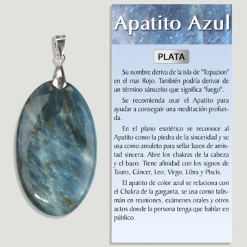 APATITE BLEUE Pendentif Argent – ​​Forme assortie