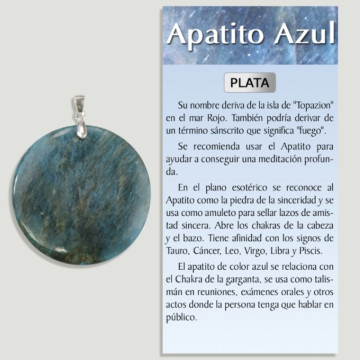 APATITE BLEUE Pendentif Argent – ​​Forme assortie