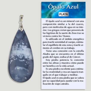 Pendentif argent OPALE BLEUE – Forme assortie