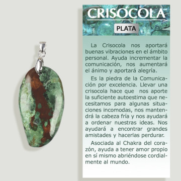 Pendentif argent CRYSOCOLA VERT – Forme assortie