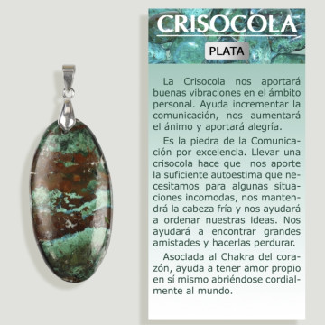 Pendentif argent CRYSOCOLA VERT – Forme assortie