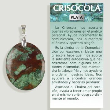 Pendentif argent CRYSOCOLA VERT – Forme assortie