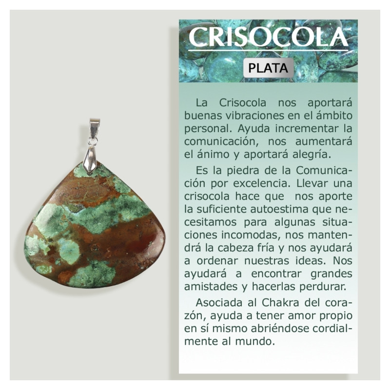 GREEN CRYSOCOLA Silver pendant – Assorted shape