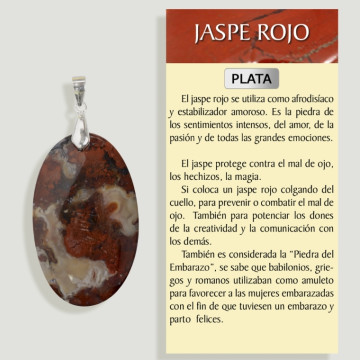 Pendentif argent JASPE ROUGE AFRICAIN – Forme assortie