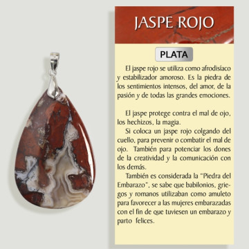 Pendentif argent JASPE ROUGE AFRICAIN – Forme assortie