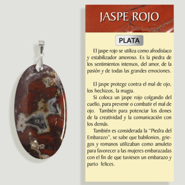 Pendentif argent JASPE ROUGE AFRICAIN – Forme assortie