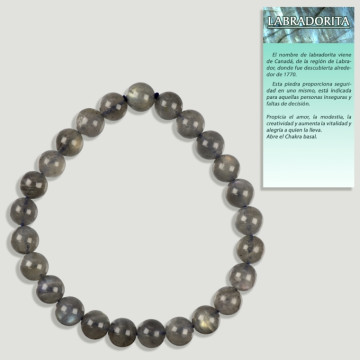 LABRADORITE Bracelet boule élastique 7-8mm