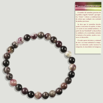 BICOLOR TOURMALINE Elastic ball bracelet 6mm Quality B