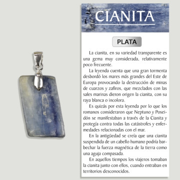 CRISTAL DE CIANITA mediano Colgante plata -Forma surtida