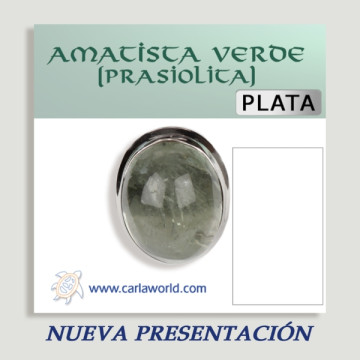 Anillo Plata Ajustable PRASIOLITA (PRECIO POR GRAMO)