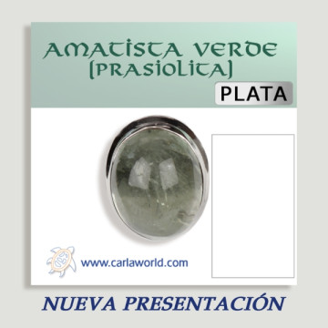 Anel de Prata Ajustável PRASIOLITE (PREÇO POR GRAMA)