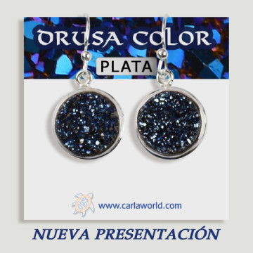 Pendientes Plata Cabujón DRUSA COLOR 4,2 gr-5,2gr (PRECIO POR GRAMO)