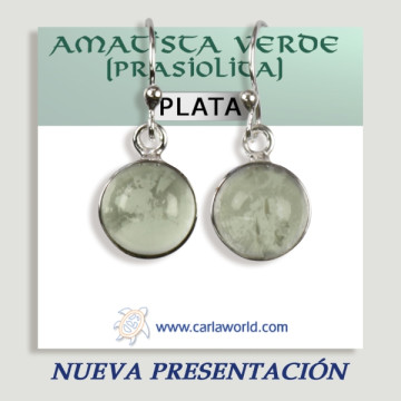 Brincos de Prata Cabochon VERDE AMETISTA 3,9gr - 6,7gr (PREÇO POR GRAMA)