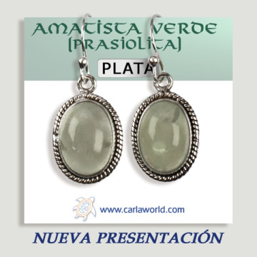 Pendientes Plata Cabujón AMATISTA VERDE 3,9gr – 6,7gr (PRECIO POR GRAMO)