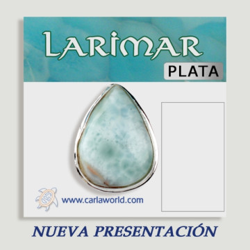 Anel cabochão de prata LARIMAR (PREÇO POR GRAMA)