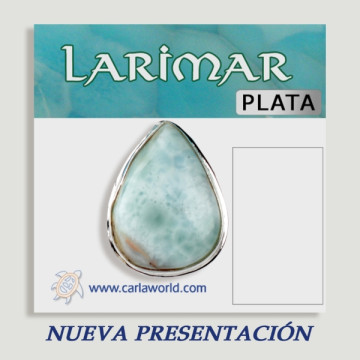 Anillo Plata Cabujón  LARIMAR (PRECIO POR GRAMO)