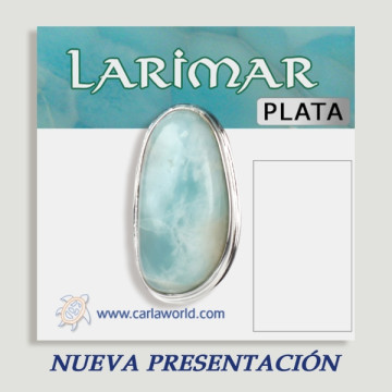 Anel cabochão de prata LARIMAR (PREÇO POR GRAMA)