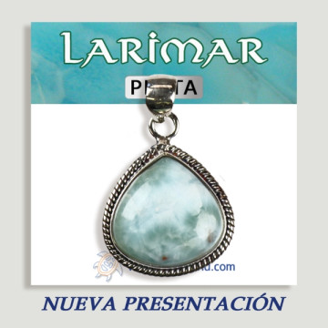 Silver Cabochon Pendant LARIMAR CABOCHON 7,1gr-7,-2gr (PRICE PER GRAM)