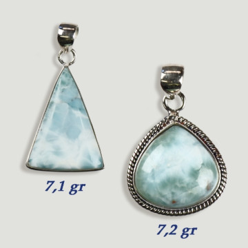 Pendentif Cabochon Argent LARIMAR CABOCHON 7,1gr-7,-2gr (PRIX AU GRAMME)