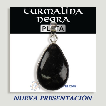 Silver Pendant Cabochon BLACK TOURMALINE (PRICE PER GRAM)