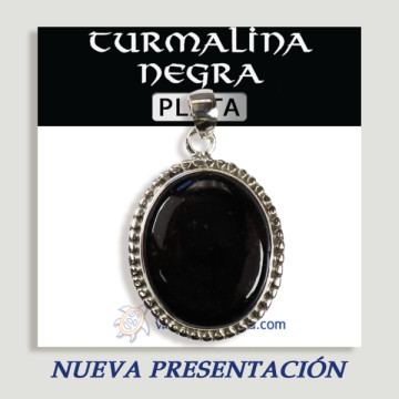 Colgante Plata Cabujón   TURMALINA NEGRA (PRECIO POR GRAMO)