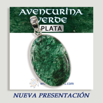 Pendentif Argent Cabochon AVENTURINE VERTE (PRIX AU GRAMME)