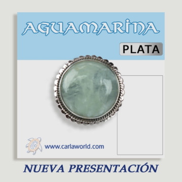 Anillo Plata Ajustable AGUAMARINA (PRECIO POR GRAMO)