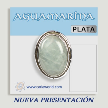 Anillo Plata Ajustable AGUAMARINA (PRECIO POR GRAMO)