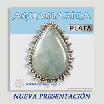 Anillo Plata Ajustable AGUAMARINA (PRECIO POR GRAMO)