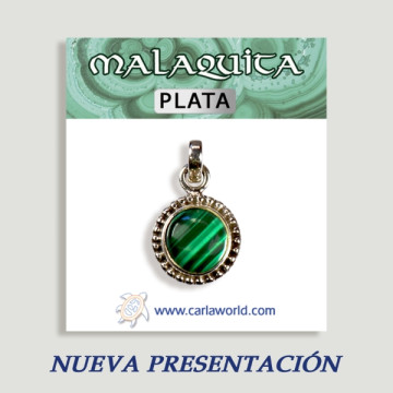 Pendentif Argent Cabochon MALACHITE (PRIX AU GRAMME)