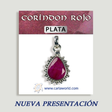 Colgante Plata Cabujón CORINDON ROJO 3,2gr (PRECIO POR GRAMO)