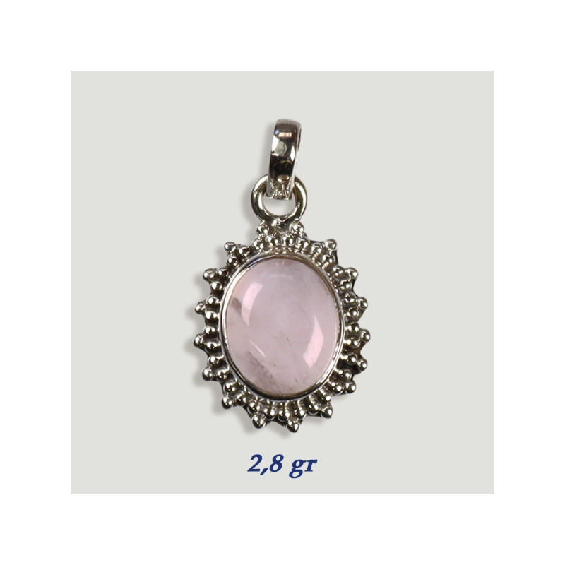Colgante Plata Cabujón CUARZO ROSA 2,8 gr (PRECIO POR GRAMO) Colgante Plata Cabujón CUARZO ROSA 2,8 gr (PRECIO POR GRAMO)