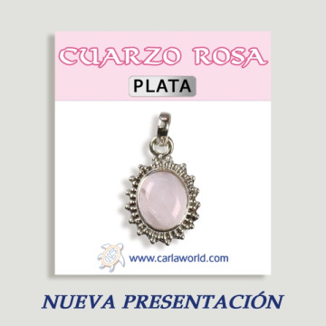 Pingente de Prata Cabochon ROSA QUARTZ 2,8 gr (PREÇO POR GRAMA)