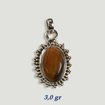 Silver Cabochon Pendant TIGER EYE 3.0 gr (PRICE PER GRAM)