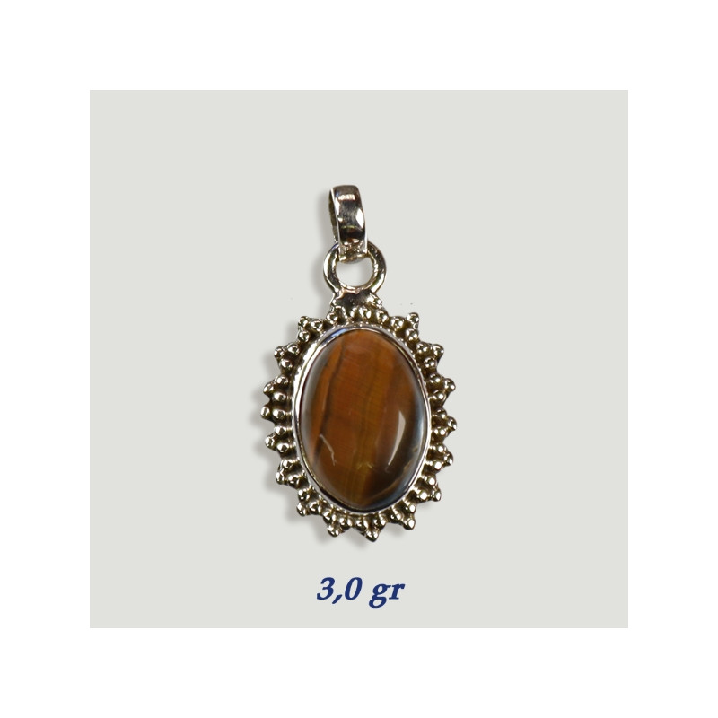 Silver Cabochon Pendant TIGER EYE 3.0 gr (PRICE PER GRAM) Silver Cabochon Pendant TIGER EYE 3.0 gr (PRICE PER GRAM)