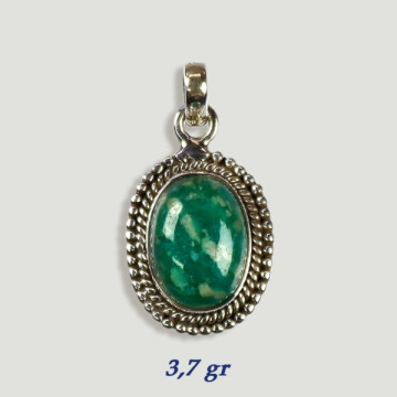 Pingente AMAZONITE Cabochon Prata 3,7gr (PREÇO POR GRAMA)