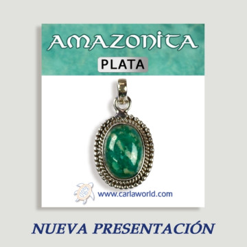 Pingente AMAZONITE Cabochon Prata 3,7gr (PREÇO POR GRAMA)