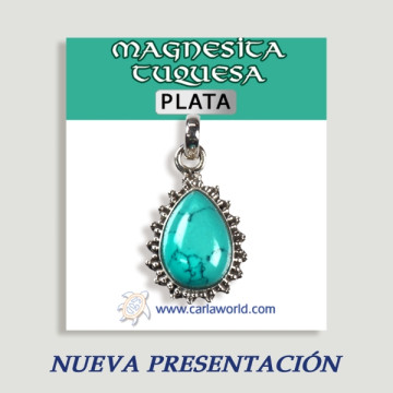 Silver Pendant Cabochon TURQUOISE MAGNESITE 3.1gr (PRICE PER GRAM)