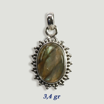 Pendentif Argent Cabochon LABRADORITE 3.4gr (PRIX AU GRAMME)