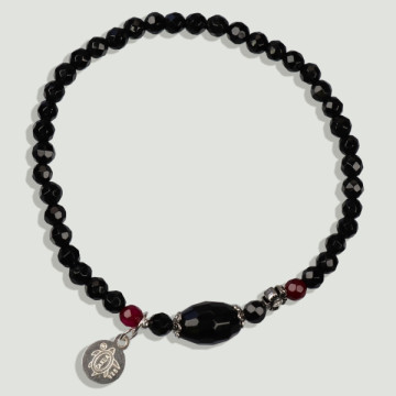 Bracelet SKADE argent Onyx Agate rose