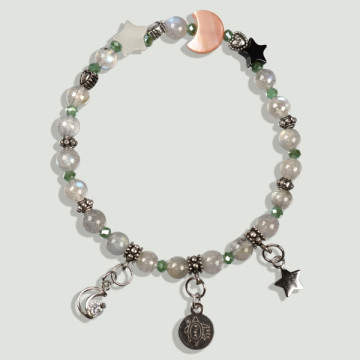 SKADE Silver Labradorite Mother of Pearl Beads Bracelet