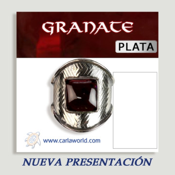 Anillo Plata cabujón Granate PRECIO/UNIDAD