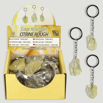 Rough Citrine Cage Keychain Display