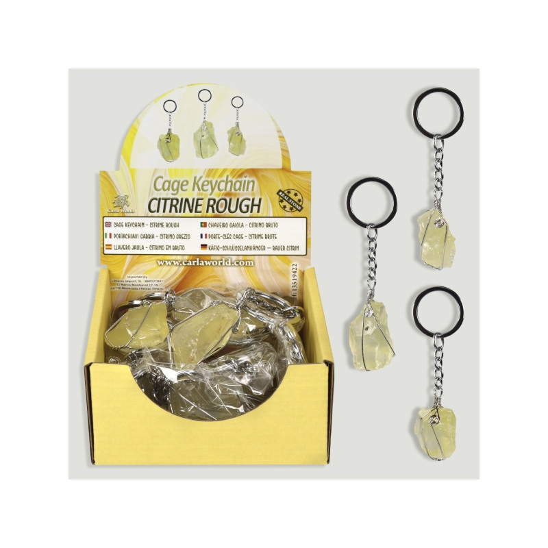 Rough Citrine Cage Keychain Display Rough Citrine Cage Keychain Display
