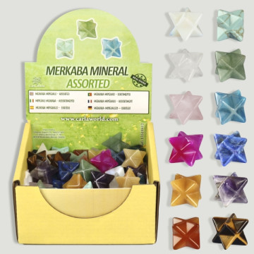 Présentoir minéral Merkaba assorti