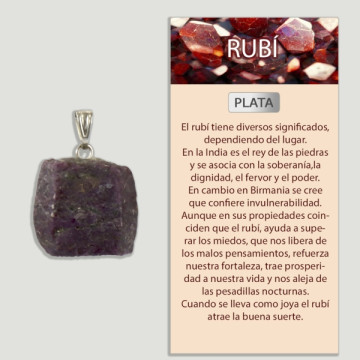 Pendentif métal cristal rubis