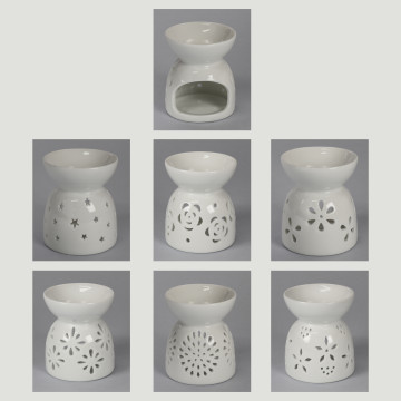 White ceramic burner 7x8.5cm assorted model