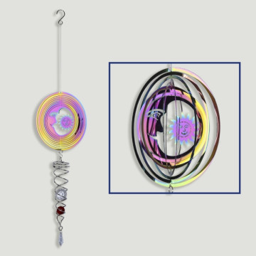 Spinner+spiral 2 moon/star balls 15x35 cm assorted