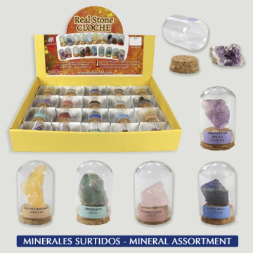 Paquet de 20 cloches en cristal minéral assorties