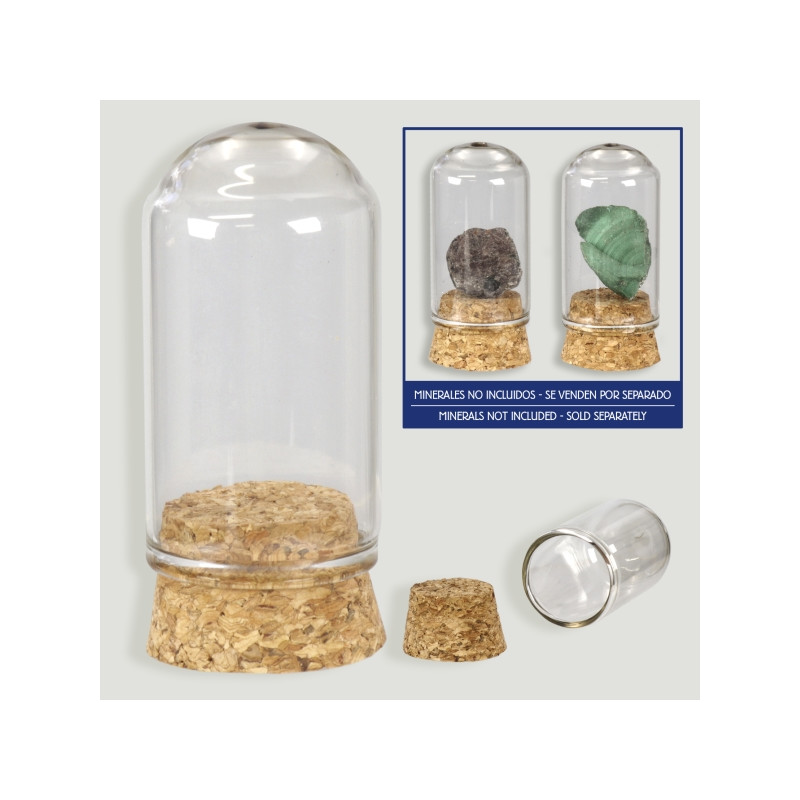 Bouteille en verre avec couvercle en liège au fond 3x5,5cm Bouteille en verre avec couvercle en liège au fond 3x5,5cm